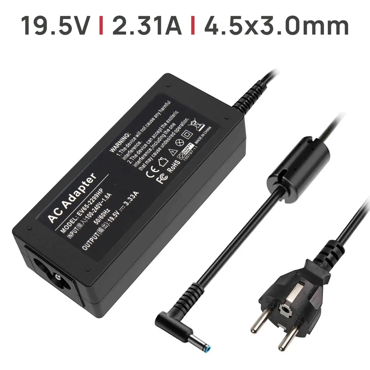 Cargador Para Portátil Hp 19.5V 2.31A 4.5 X 3.0Mm 45W Oem