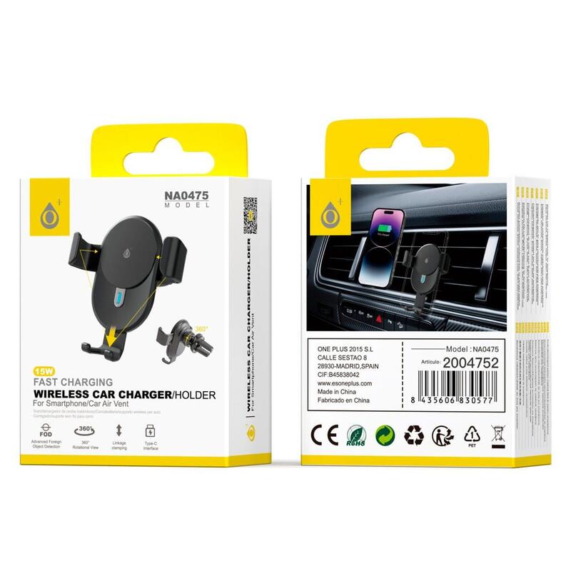 Cargador Jc Na0475 Universal Para  Coche Soporta Carga Inalambrica 15w