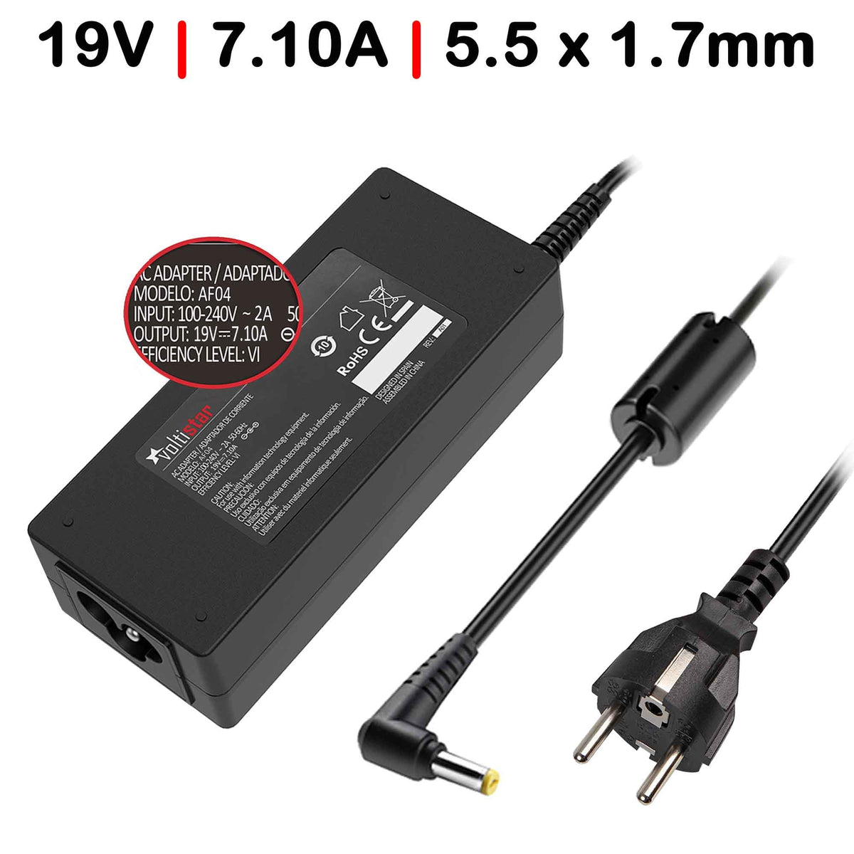 Cargador Para Portátil Acer Aspire 1360 1510 1520 19V 7.10A 135W 5.5X1.7Mm