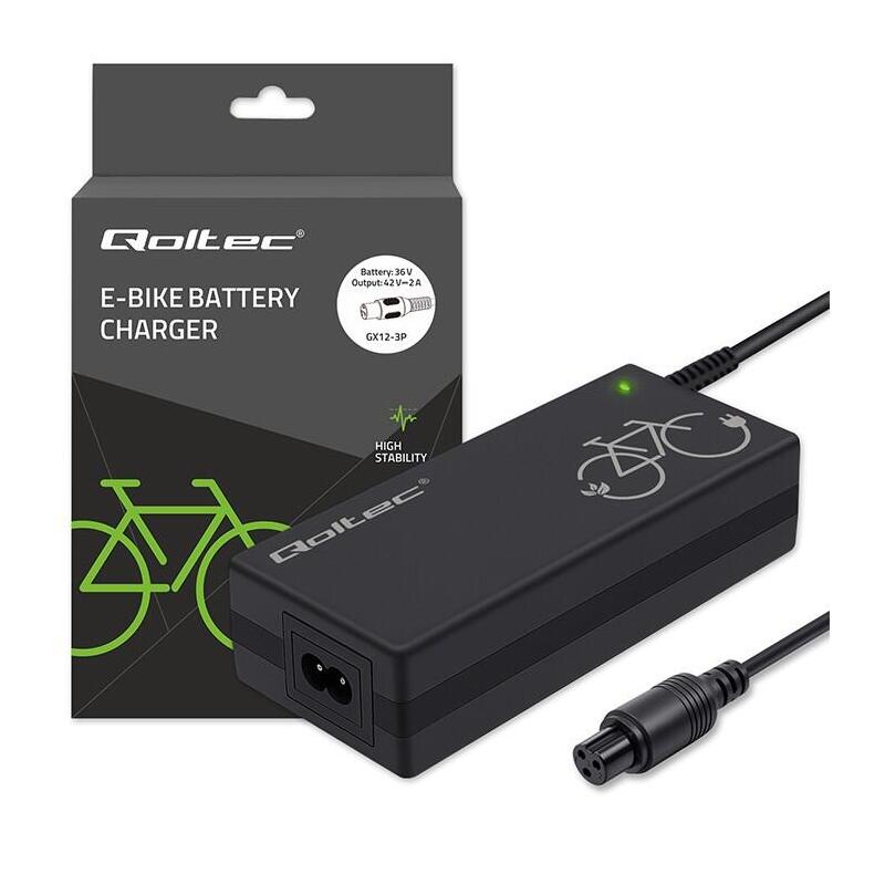 Cargador Para Bicicleta Eléctrico 36v 42v 2a Gx12-3pin + Cable De Alimentación