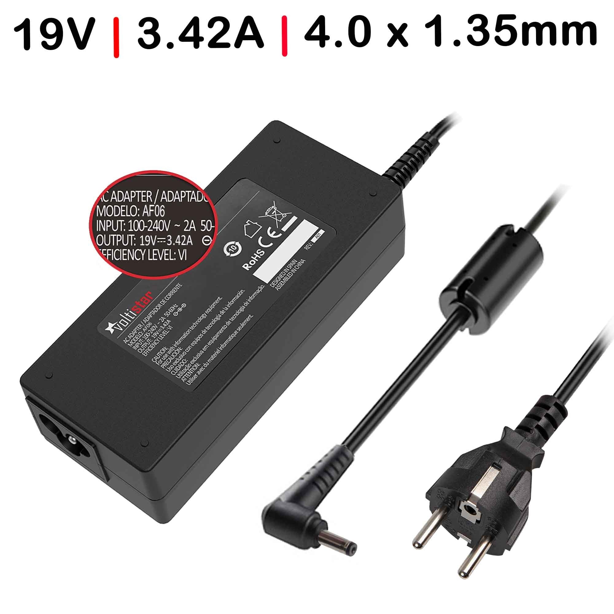 Cargador Para Portátil Asus Zenbook Ux32V Ultrabook S200E 19V 3.42A 65W 4.0X1.35Mm