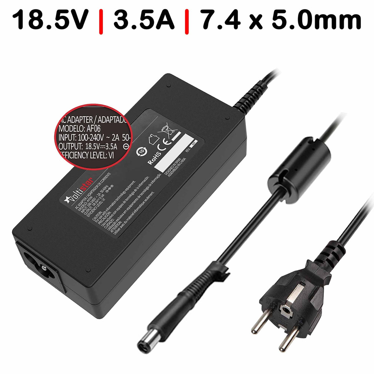 Cargador Para Portátil Hp 18.5V 65W Con Pin