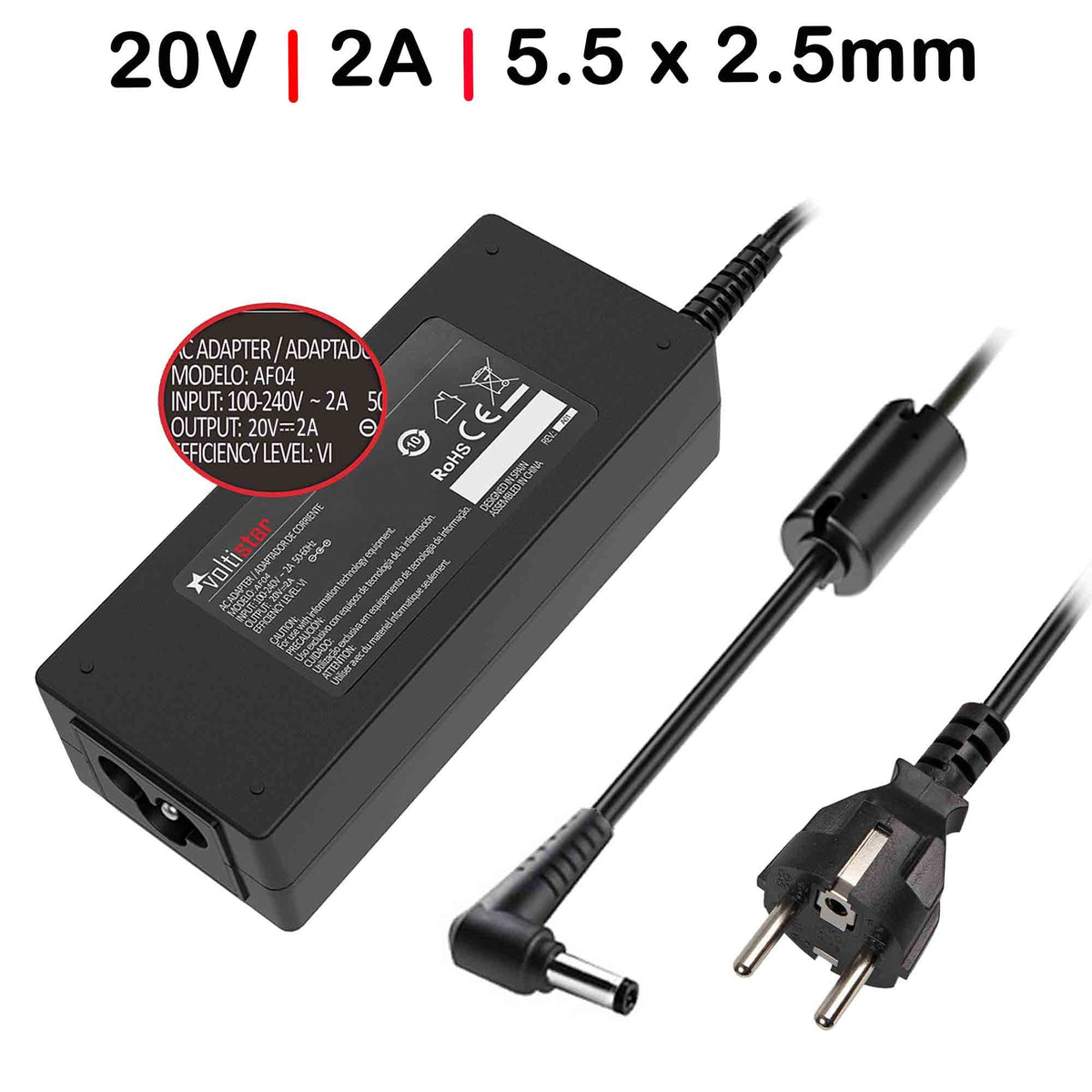 Cargador Para Portátil Lenovo Ideapad U160 U260 20V 2A 40W