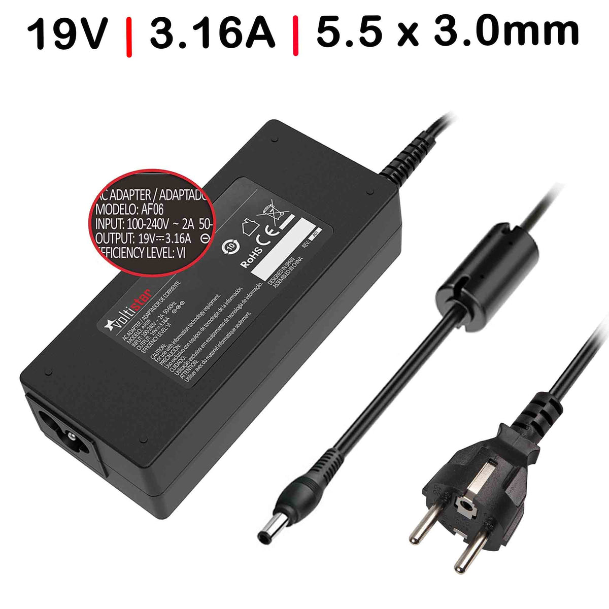 Cargador Para Portatil Samsung 19V 3.16A 60W 5.5 X 3.0Mm