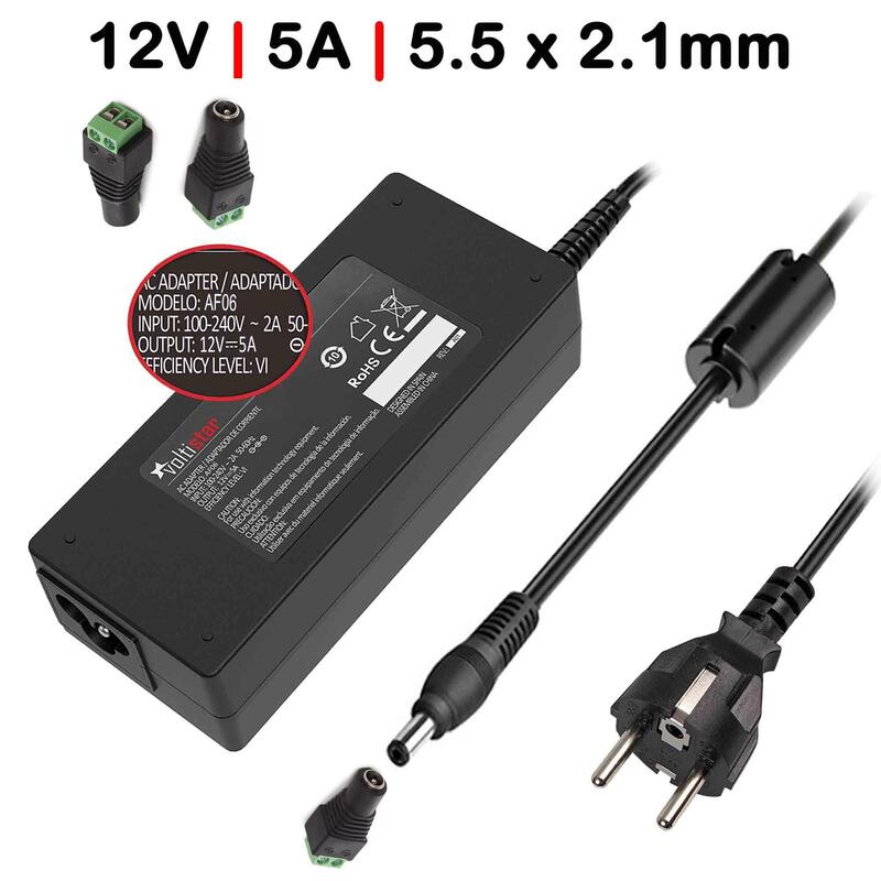 Cargador Para Tft Monitor 12v 5a 60w + Conector Apto Para Tira Led
