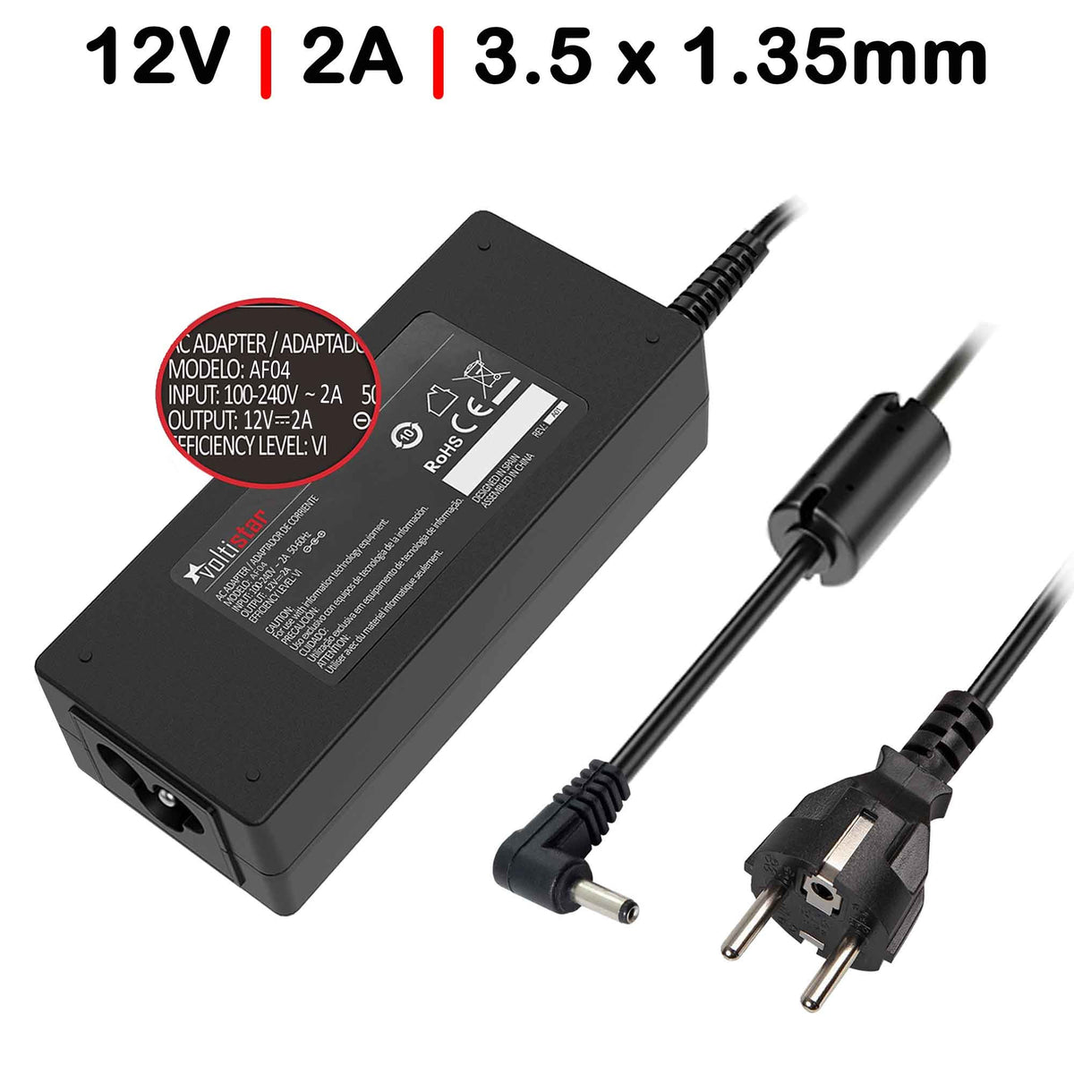 Cargador Para Portátil Medion Akoya E3292 E3293 E3294 12V 2A 24W 3.5X1.35Mm