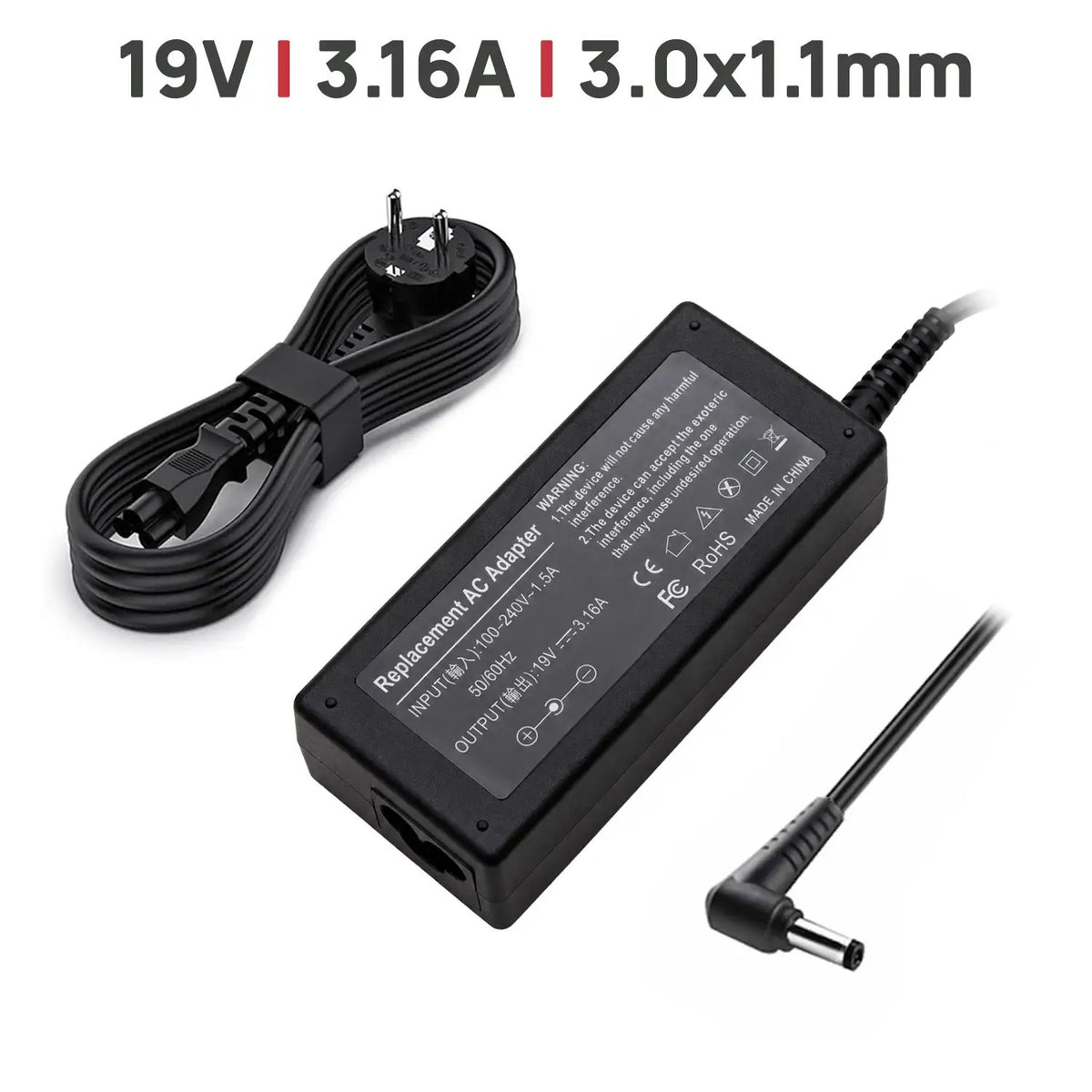 Cargador Para Portátil Samsung 19V 3.16A 3.0X1.1 Mm