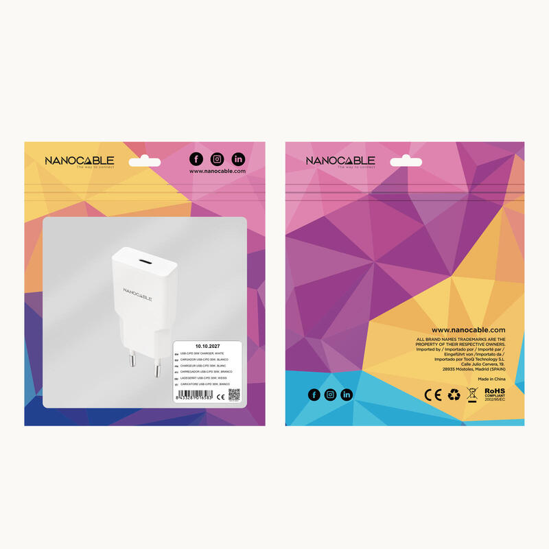 Cargador Usb-C/Pd 30w, Blanco