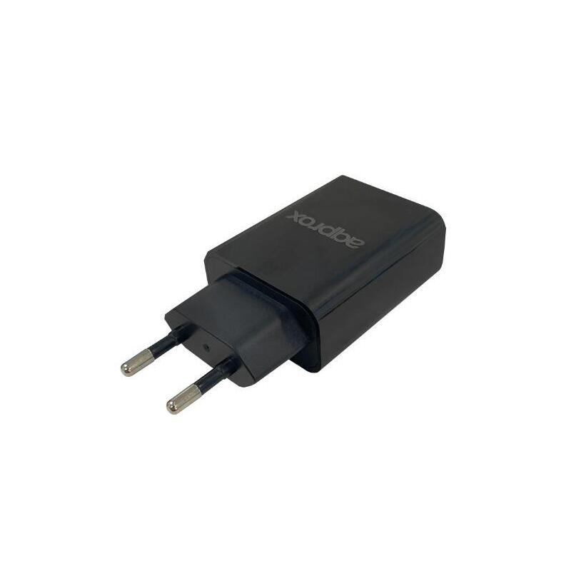 Cargador Usb De Viaje/Pared Dual 2.4a Negro Approx 2xusb 2,4a/ 12w