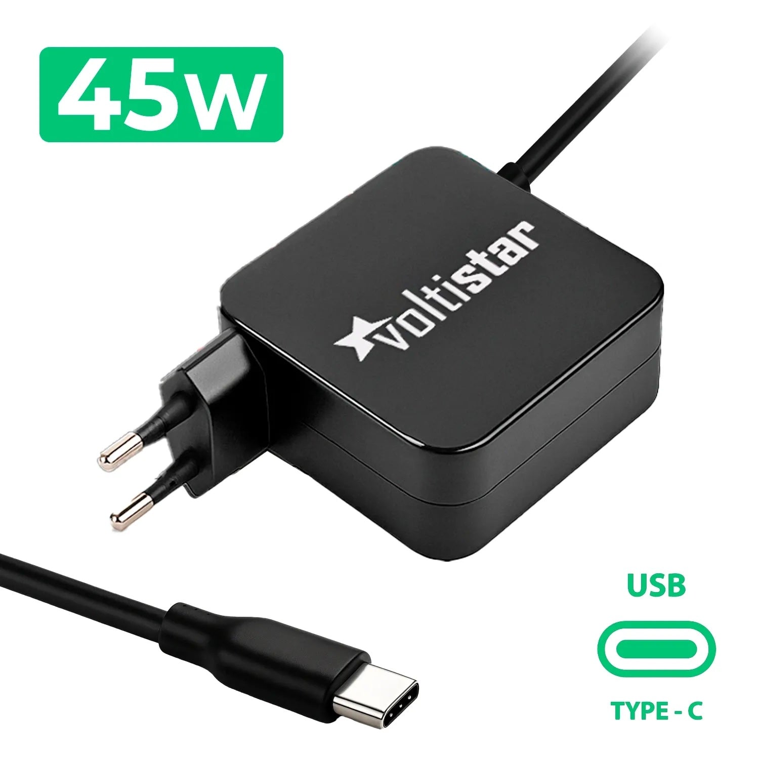 Cargador Usb Tipo C Usb-C 45W 5V-2A, 9V-2A, 12V-2A, 14.5V-2A, 15V-3A, 20V-2.25A
