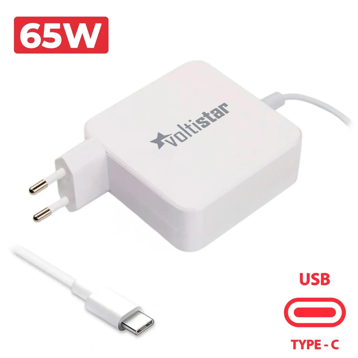 Cargador Usb Tipo C Usb-C 65W 5V/2.4A 9V/3A 12V/3A 15V/3A 18V/3A 20V/2.25A 20.3V/3A 65W