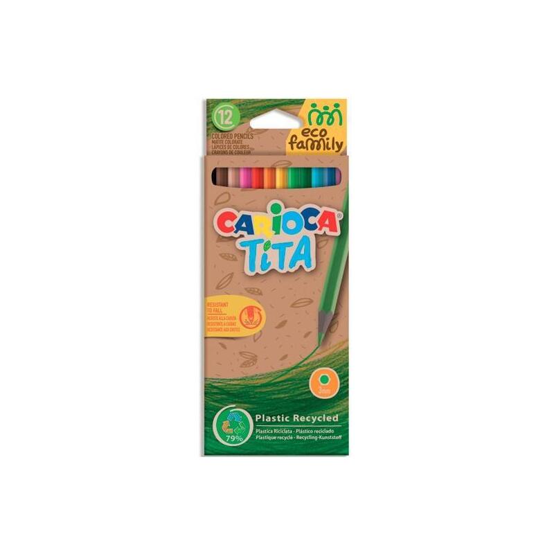 Carioca Estuche 12 Lápices De Colores Tita Eco Family Hexagonal C/Surtidos