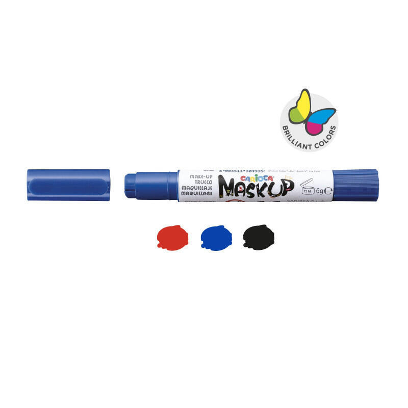 Carioca Mask Up Pack De 3 Colores Para La Piel En Barra Carnival - Colores Brillantes - Lavables - Base Agua - Incluye