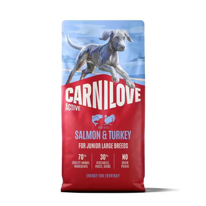 Carnilove Active Dog Dry  Made With Salmon & Turkey  For Junior Large Breeds 12 Kg