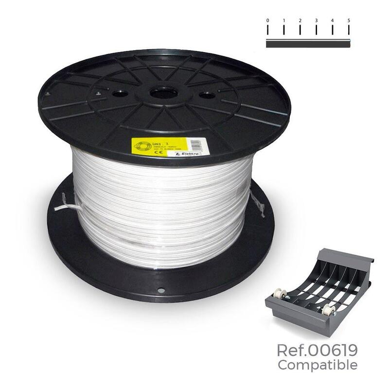Carrete Cable Manguera Plana Blanca 2x1,5mm 400m (Audio) (Bobina Grande Ø400x200mm)