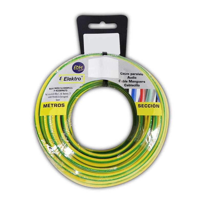 Carrete Cablecillo Flexible 6mm Bicolor Libre De Halógenos 25m