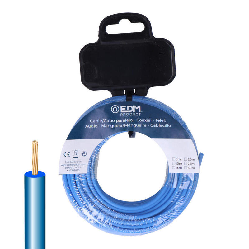 Carrete Cablecillo H07z1-K 6,00 Mm² Azul, 15 M