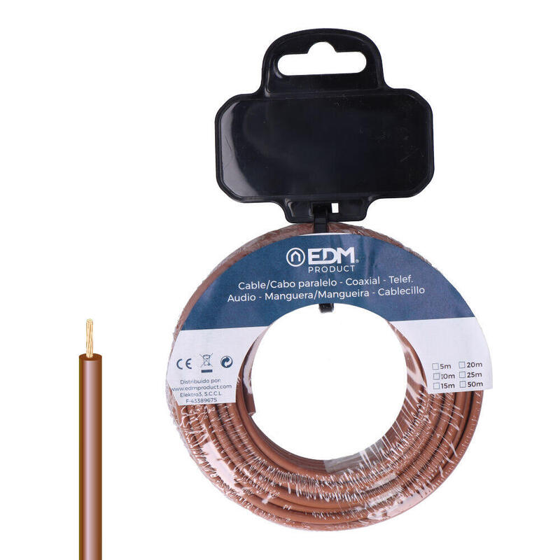 Carrete Cablecillo H07z1-K 6,00 Mm² Marrón, 20 M