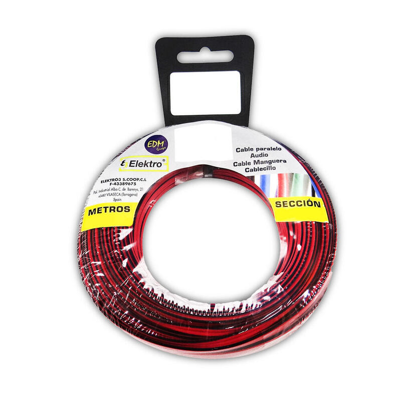 Carrete Paralelo 2x0,75mm Rojo/Negro 25m (Audio)