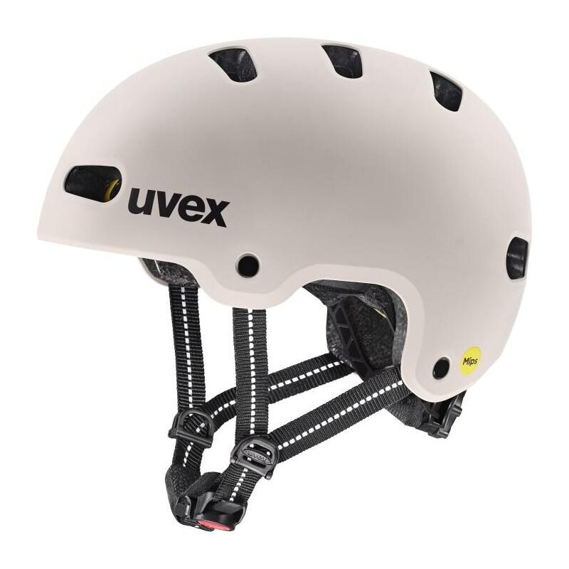 Casco De Ciclismo Infantil Uvex Kid 4 Style Mips, Gris Cálido Mate.