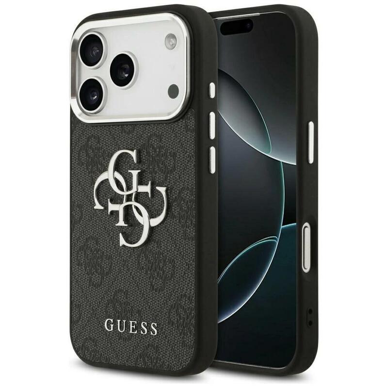 Case Guess 4g Big 4g Classic Logo For Iphone 17 Pro Max Negro Silver