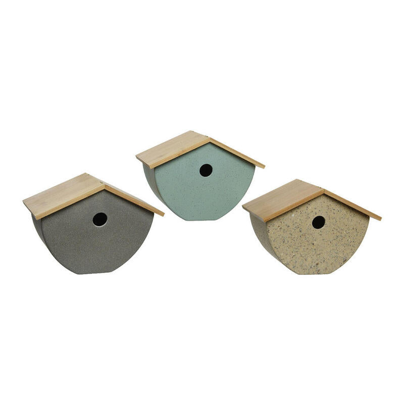 Casita Para Pájaros. Fabricada En Bamboo. Colores Surtidos 28,5x18x21cm