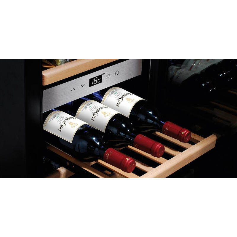 Caso Winechef Pro 40, Nevera De Vino, Independiente, 40 Botella(S), 100 W, Luz Interior, Acero Inoxidable