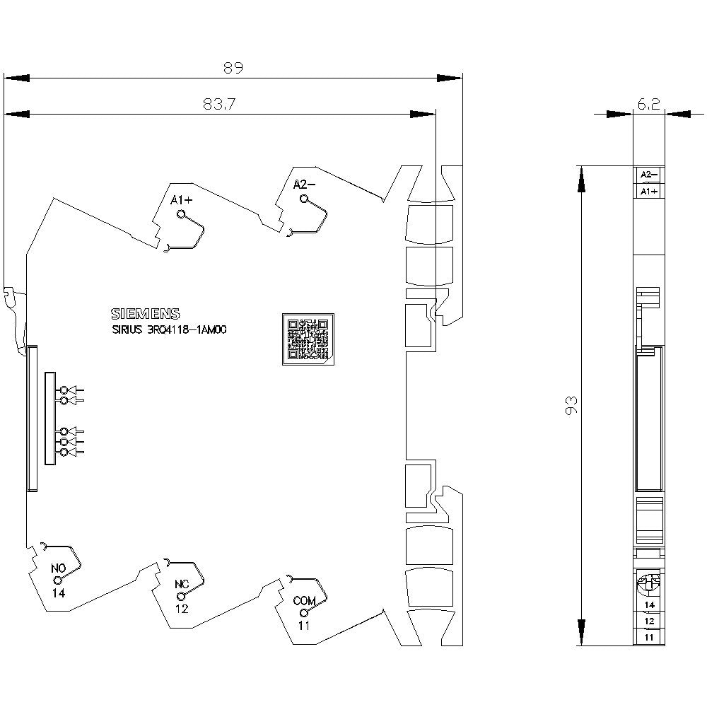 Siemens Plug-In-Koppler Dc 3rq4118-1am00 24v 1weschraubanschluss