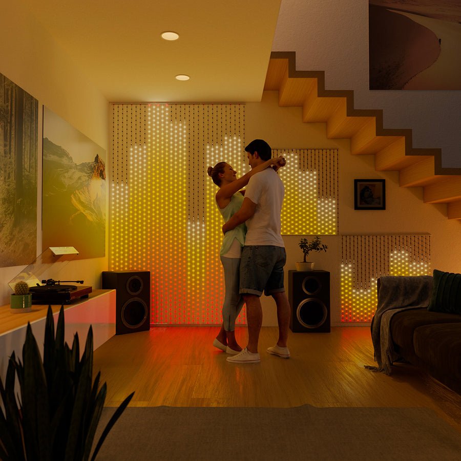 Twinkly Matrix - 480 Luces Led Rgb En Forma De Perla, Cable Transparente, Enchufe De 3,3x3,3 Pies Tipo F