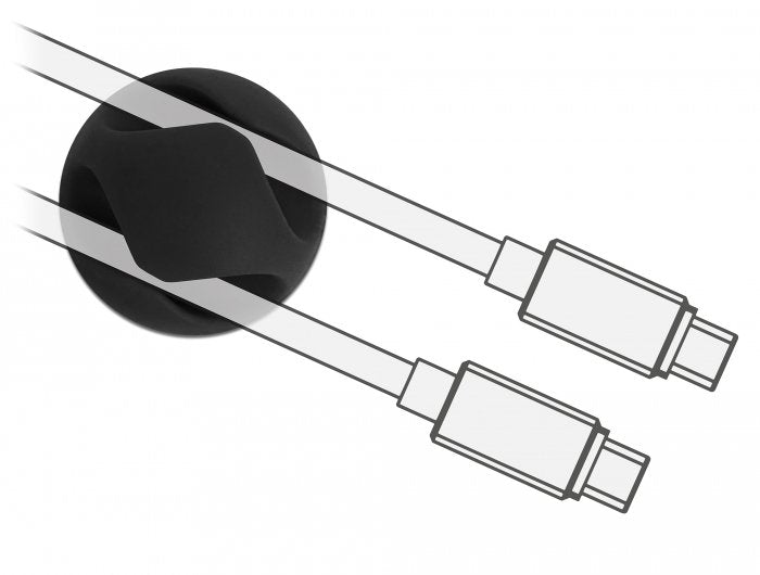 Delock 18345 Organizador De Cables Escritorio/Pared Soporte Para Cables Negro 10 Pieza(S)
