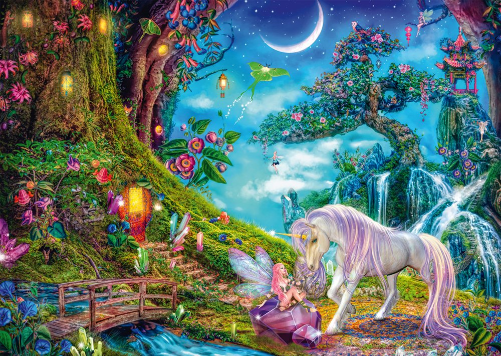 Juegos De Schmidt Donde Unicornio Y Elf Dicen Buenas Noches, Puzzle 1000 Parts 59790