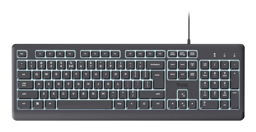 Trust Primo Beleuchtete Teclado Hogar / Oficina Usb Qwerty Inglés De Ee. Uu. Negro