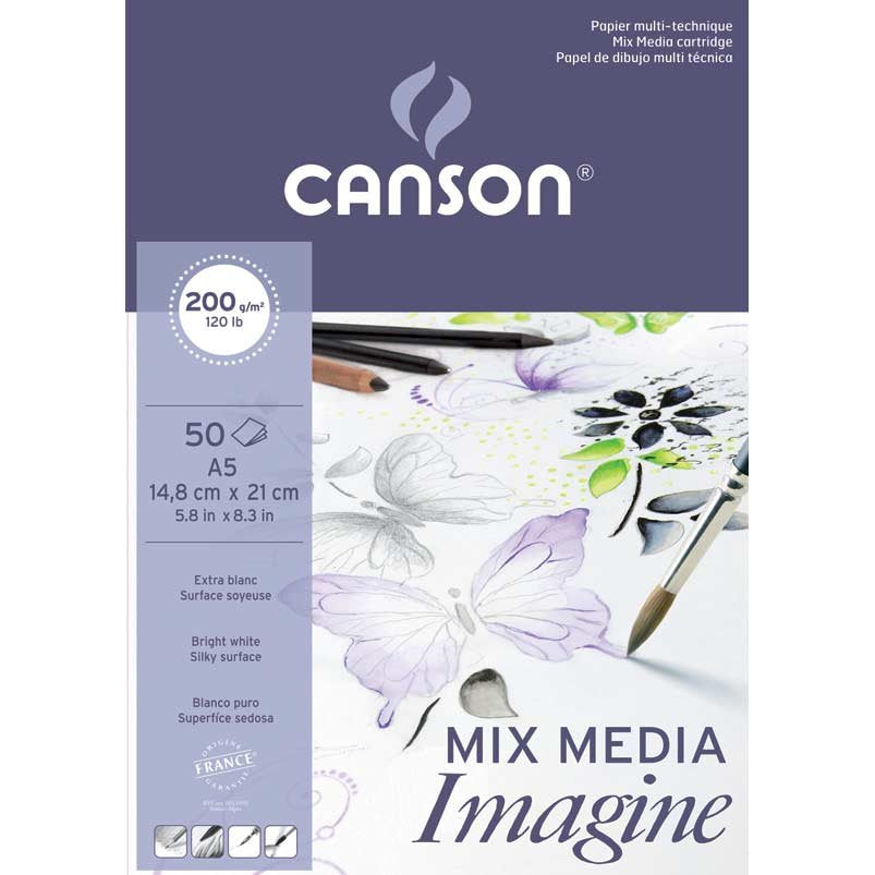 Canson Bloc Dibujo Imagine 50 Hojas Fino 200 Gr. 29,7x42cm -5u-