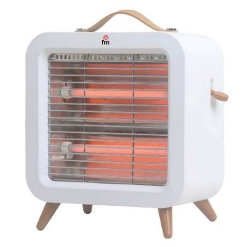 Estufa De Cuarzo Pie 400w Anti-Vuelco Ev-400, Blanco, 22 X 11 X 26 Cm