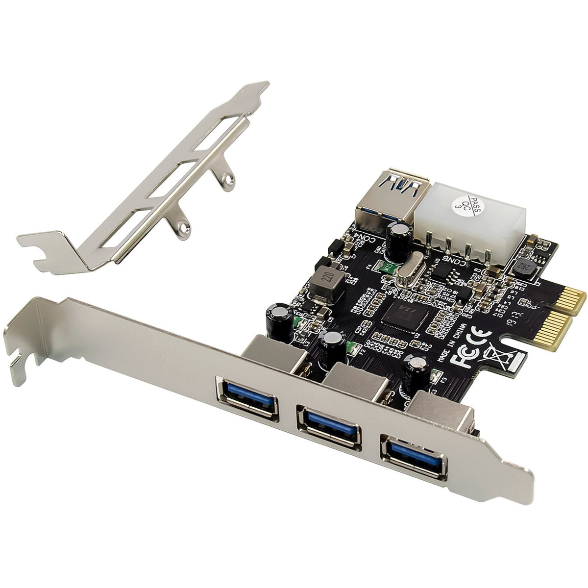 Inline Pcie Tarjeta - 3x+1x Usb 3.2 Gen.1 - Molex Kompatibler 4-Pin Stromanschluss