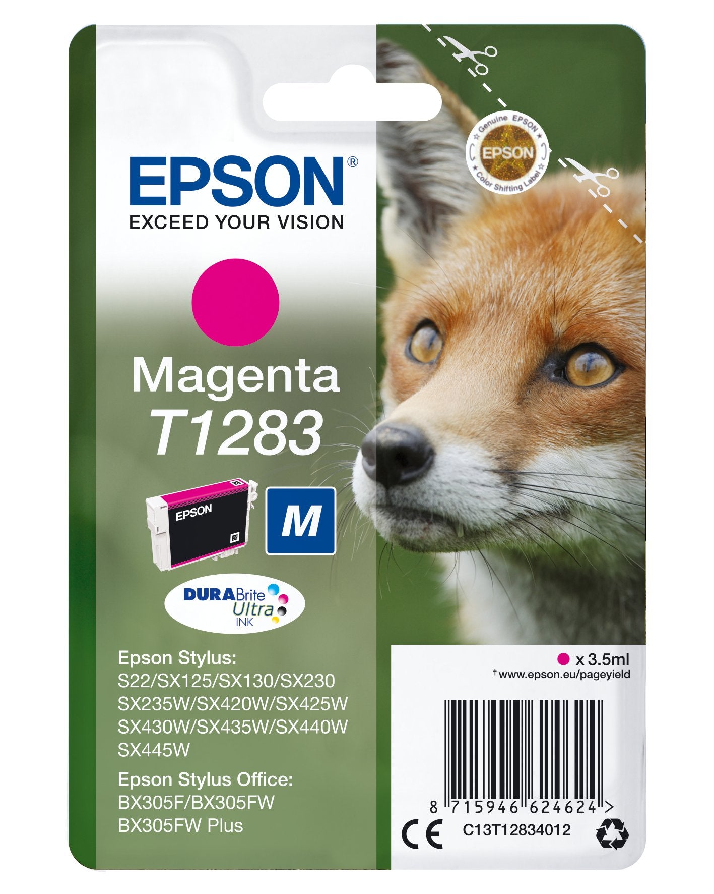 EAN 5057454503637 - Epson Fox T1283 cartucho de tinta 1 pieza(s) Original imagen 1