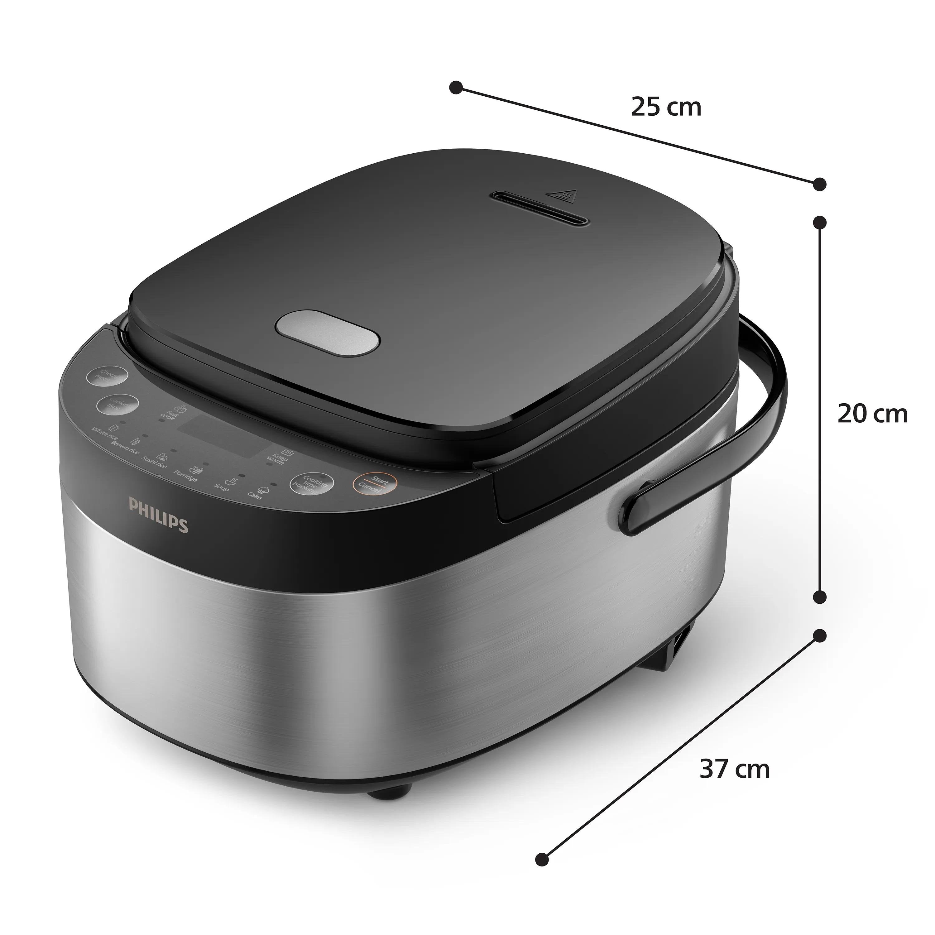 EAN 8720389055300 - Philips HD3093/80 arrocera 0,85 L 653 W Negro, Plata imagen 3