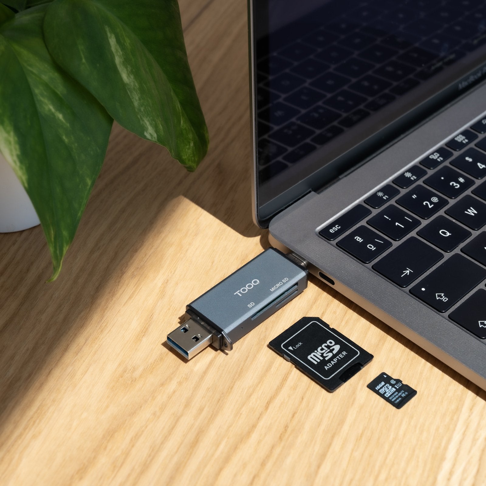 Lector Tarjetas Usb3.0  (Usb-C+Usb-A), Sd/Tf, Gris