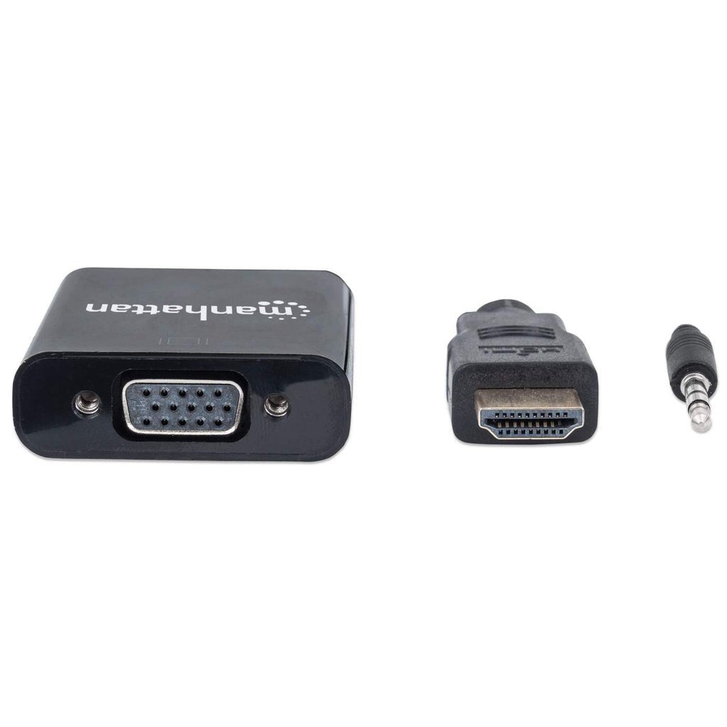 Manhattan Convertidor Hdmi Macho A Vga Hembra, Con Audio, Negro