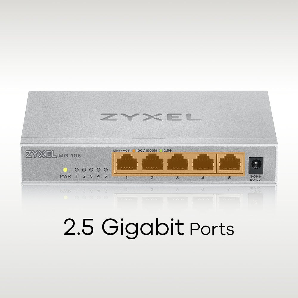 EAN 4718937620203 - Zyxel MG-105 No administrado 2.5G Ethernet (100/1000/2500) Acero imagen 7