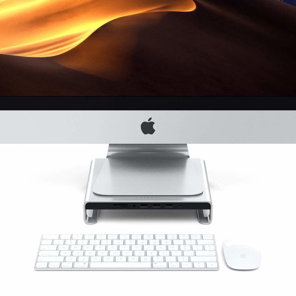 Satechi Aluminio Para Imac Usb-C (Usb-C, 3x Usb-A, Lector De Tarjetas Micro/Sd, Puerto Jack) (Plateado)