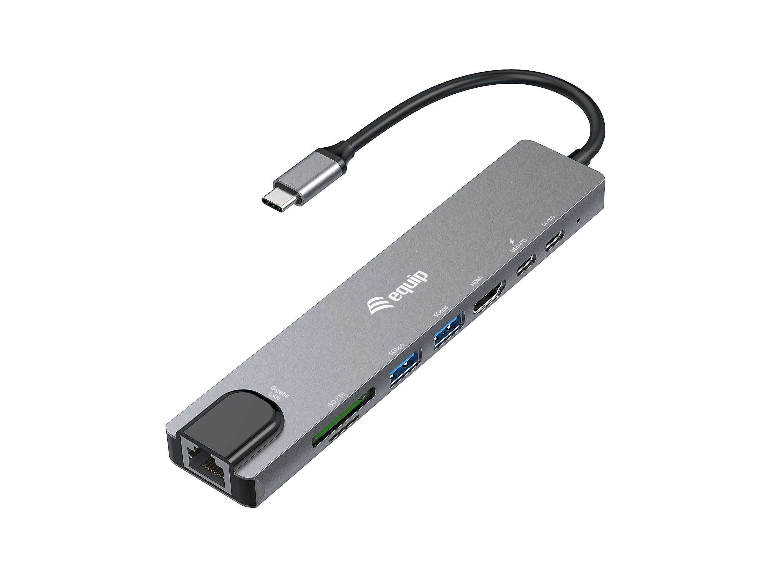 Equip Adaptador Usb-C - Hdmi,Gbe,3xusb3.2 Gen1,Sd Tf,Pd 100w