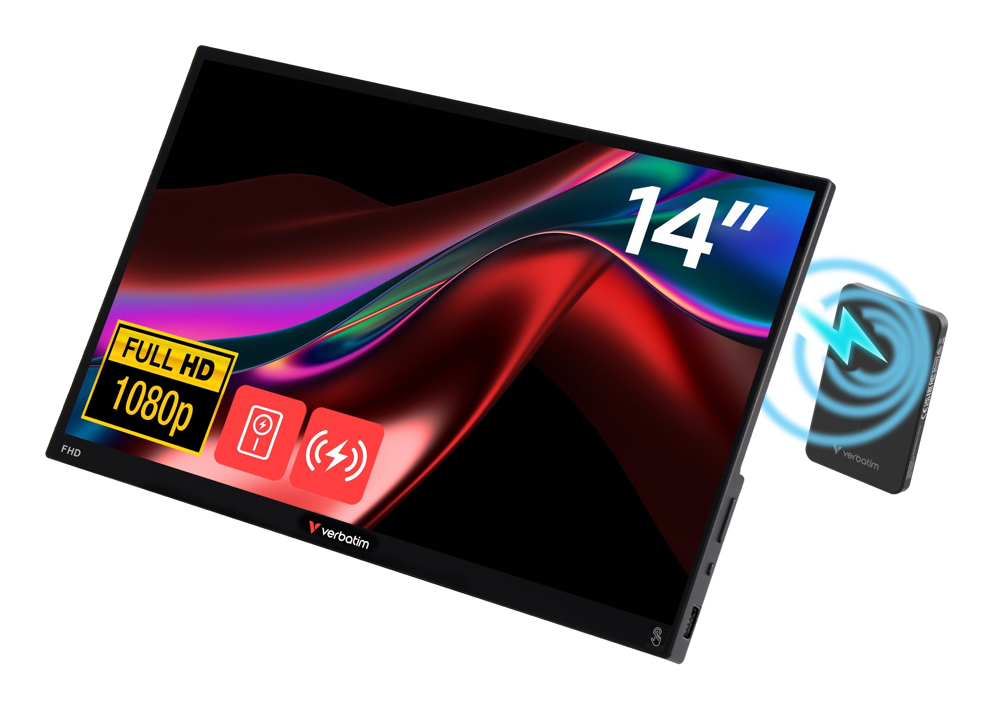 Portable 14 Fhd Touch Monitor  Light With Wireless Power