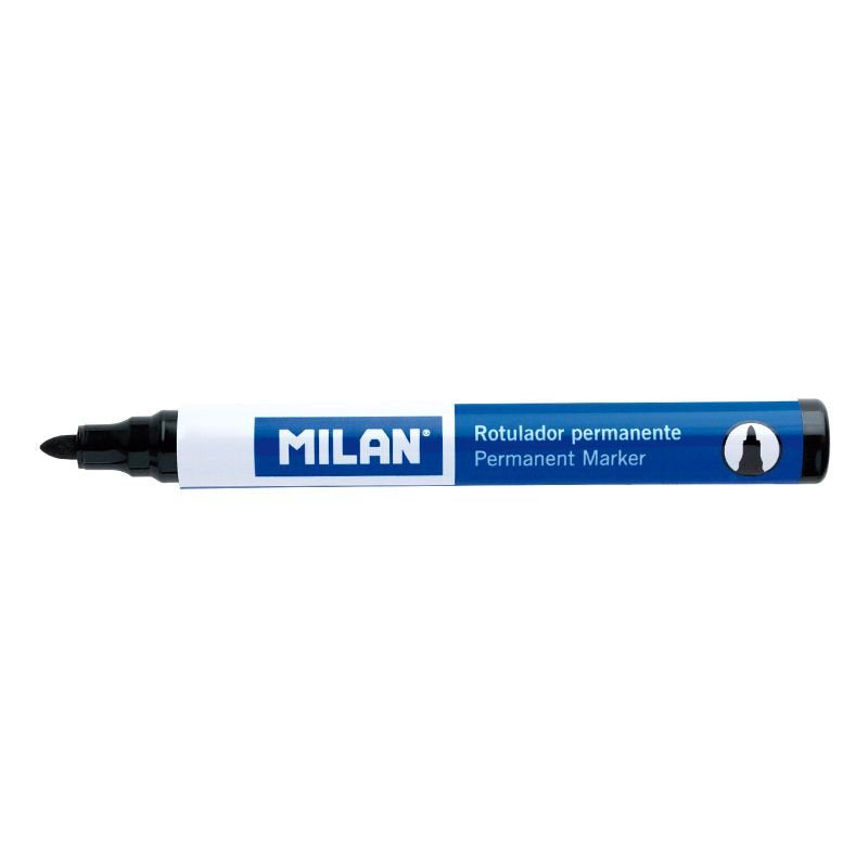 Pack De 12 Unidades Milan Rotulador Permanente Punta Redonda Negro