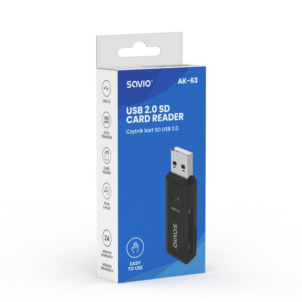 Savio Lector De Tarjetas Sd, Usb 2.0, Ak-63