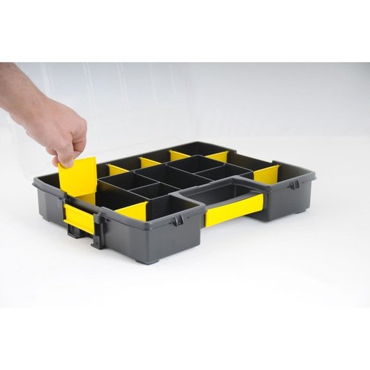 Caja De Herramientas Stanley 1-97-483 Pieza Pequeña Y  Caja Para Piezas Pequeñas Nylon Negro, Transparente, Amarillo Negro/Amarillo, Caja Para Piezas Pequeñas, Nylon, Negro, Transparente, Amarillo, 67 Mm, 375 Mm, 292 Mm