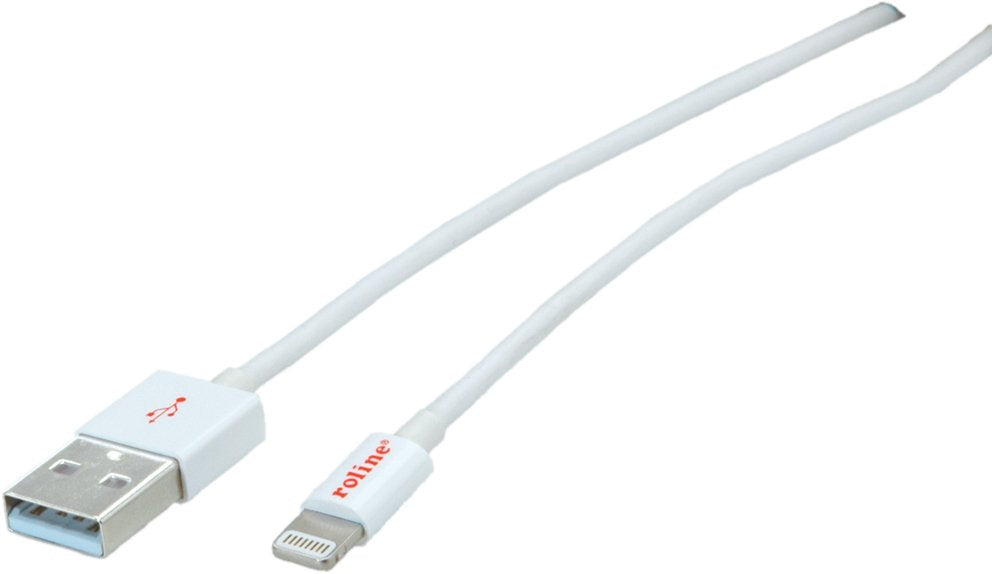 Roline Usb 2.0 Sync- & Ladecable Mit 8pin-Konnektor, Wei, 0,15 M