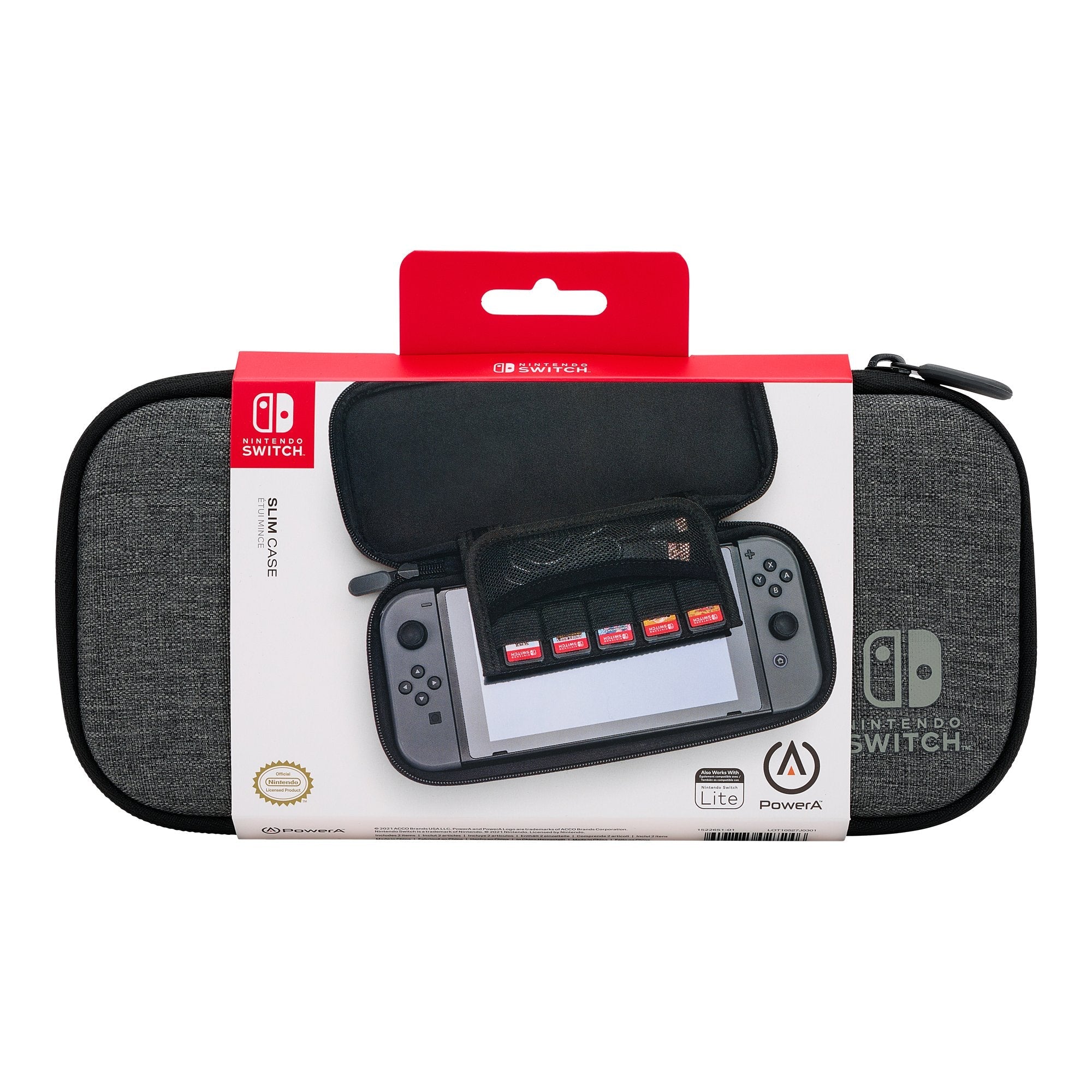 Powera 1522651-01 Funda Para Consola Portátil Funda Protectora Rígida Nintendo Carbón Vegetal
