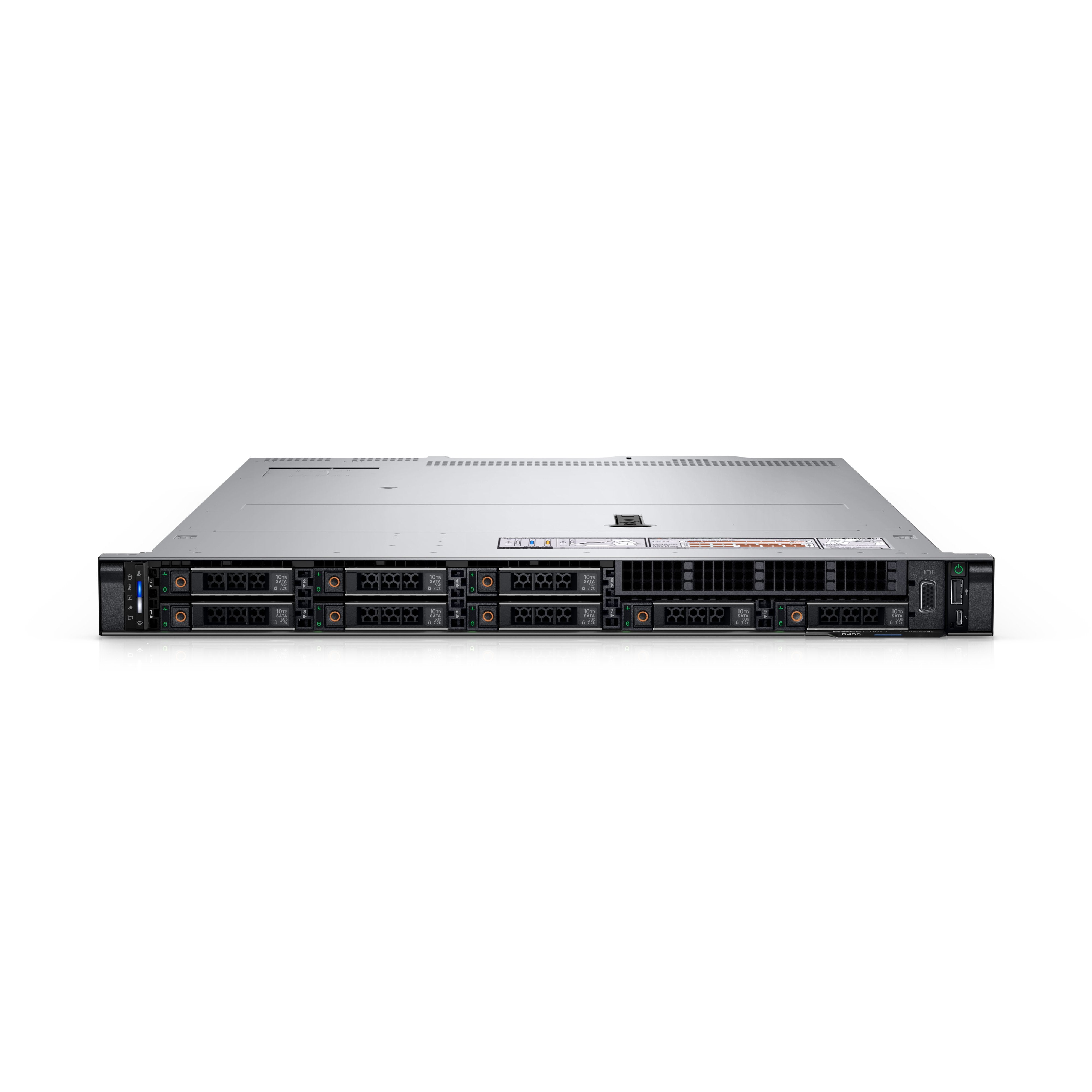 Dell Servidor Poweredge R450 2.5" Chassis Intel® Xeon® Silver 4309y 1x 16gb Rdimm  1x 480gb Ssd Sata  Front Perc H755 Front Load Idrac9  Enterprise 15g