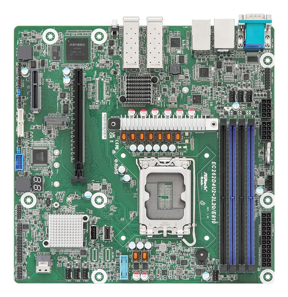 Asrock Placa Base Ec262d4u2-2l2q/E810 Micro-Atx Socket 1700 Ddr5-Only Single